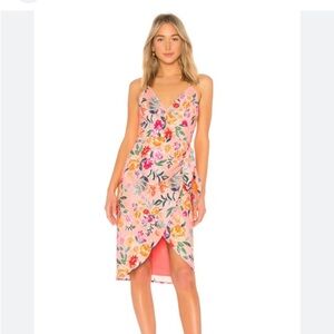 Lovers + Friends Pink and Orange Floral Dress